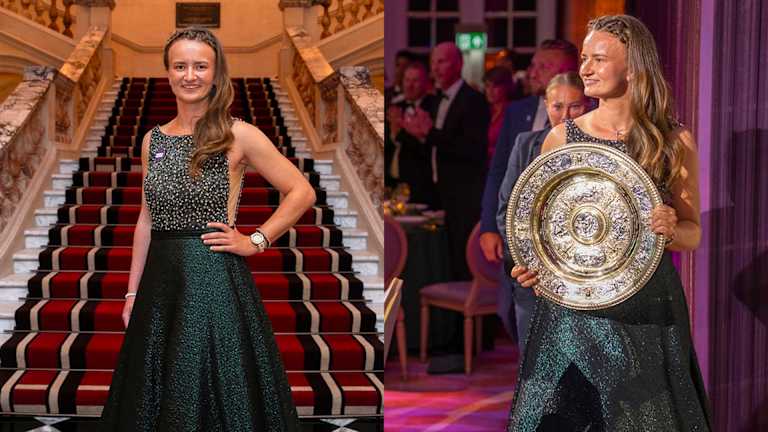 Barbora Krejcikova en robe Jovani et montre Rado Captain Cook