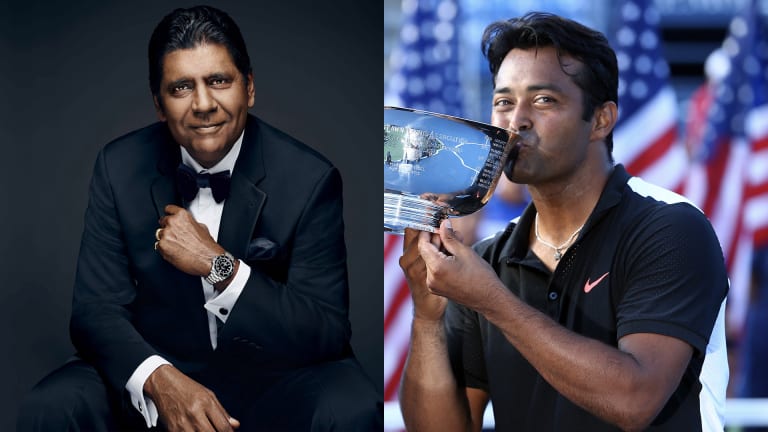 Leander Paes (à droite) et Vijay Amritraj sont les premiers nominés indiens au Temple de la renommée du tennis international.