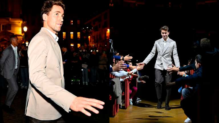 Casper Ruud, ambassadeur de Dior, avant la photo de groupe des finales ATP.