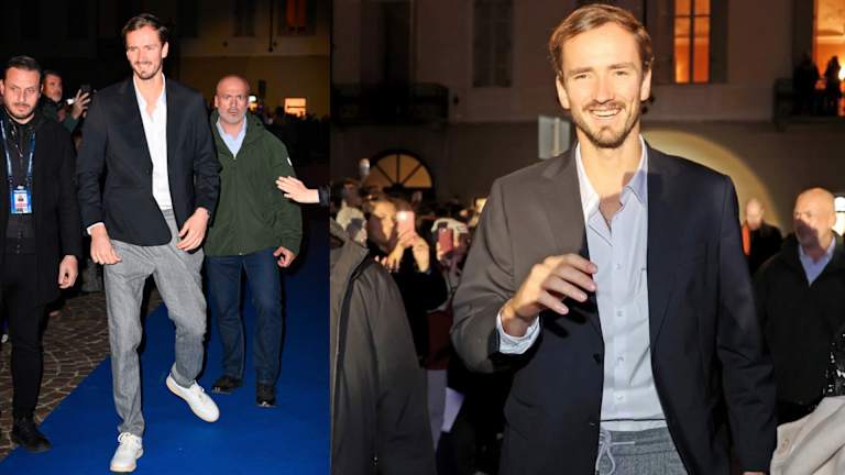 Daniil Medvedev en business casual éclectique lors de la finale de l'ATP.