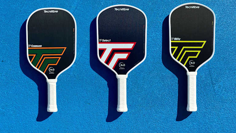 La gamme de pagaies de pickleball TF Command, Select et Blitz.