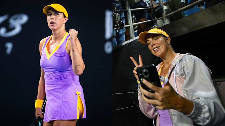 La nouvelle tenue de Pavlyuchenkova pour l'Open d'Australie, qui comprend des touches de jaune et des détails de nœuds, a été conçue par la joueuse elle-même.