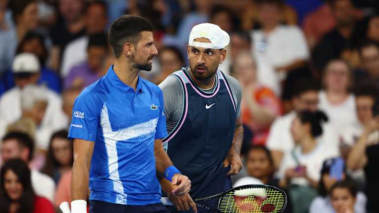 Djokovic et Kyrgios se sont combinés pour réussir 10 as pour deux doubles fautes.