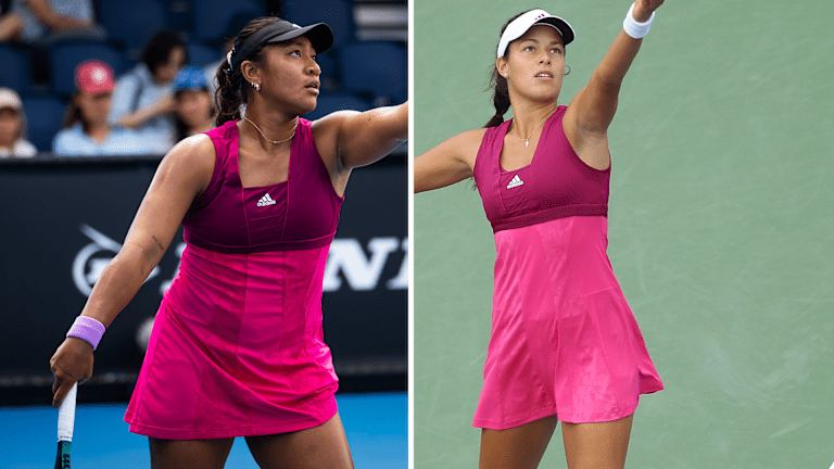 Aiava remonte le temps sur le court de tennis avec des formes vintage inspirées par des icônes de style comme Ana Ivanovic (à droite) et Maria Sharapova.