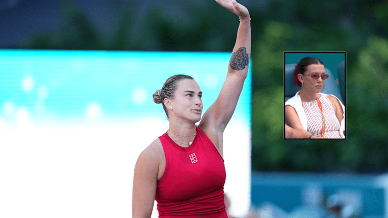 Millie Bobby Brown, star de «Stranger Things», a été vue au stade Hard Rock alors que la n ° 1 mondiale Aryna Sabalenka a sorti la tête de série n ° 6 Jasmine Paolini, 6-2, 6-2.