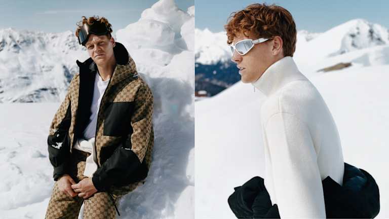 Sinner est à l'affiche d'une nouvelle campagne pour Gucci Altitude, la première collection de vêtements de sport d'hiver de la maison.