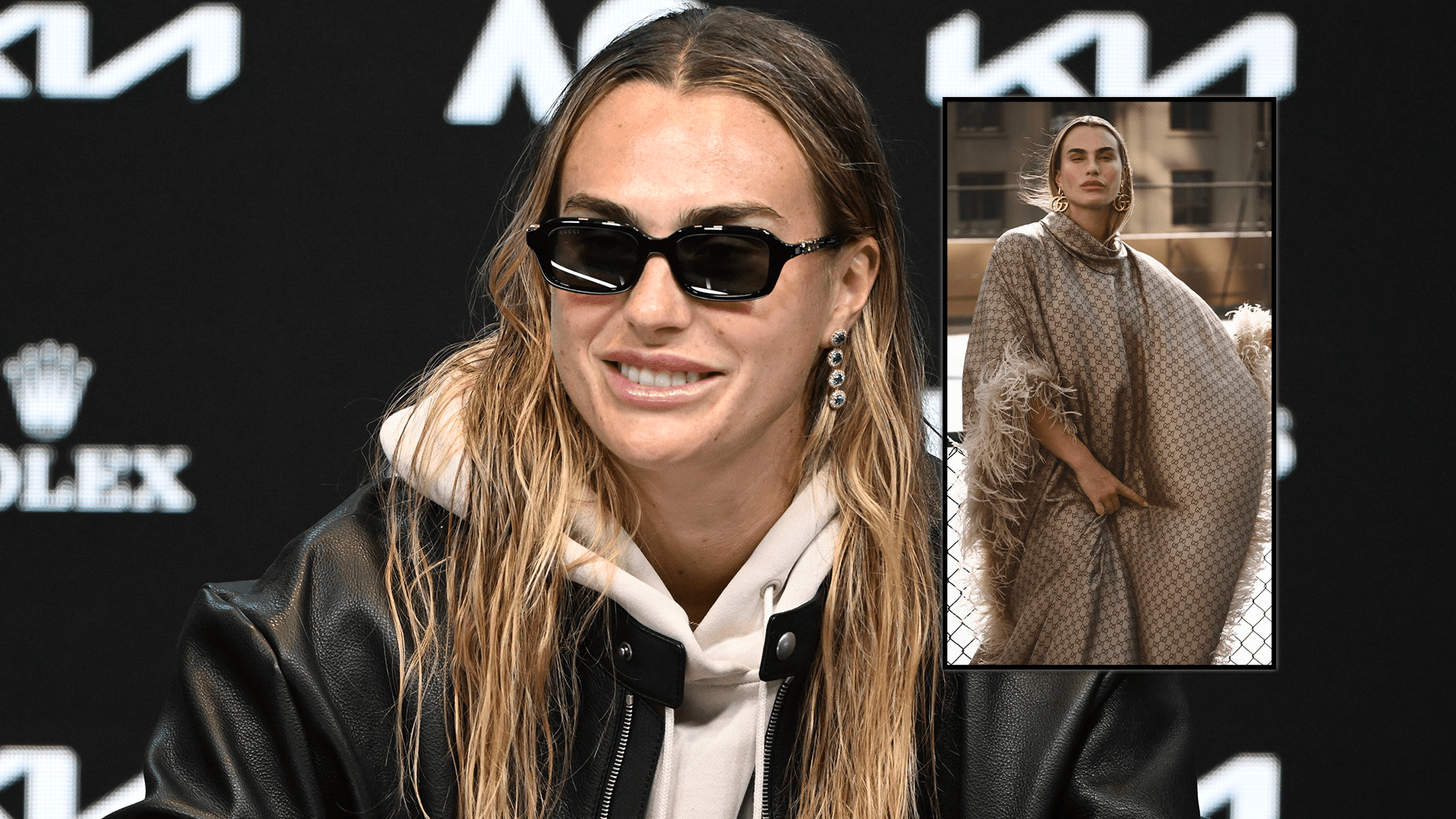 Portant des lunettes de soleil chics, Aryna Sabalenka parle du partenariat avec Gucci et taquine la collaboration sur le terrain à l'Open d'Australie