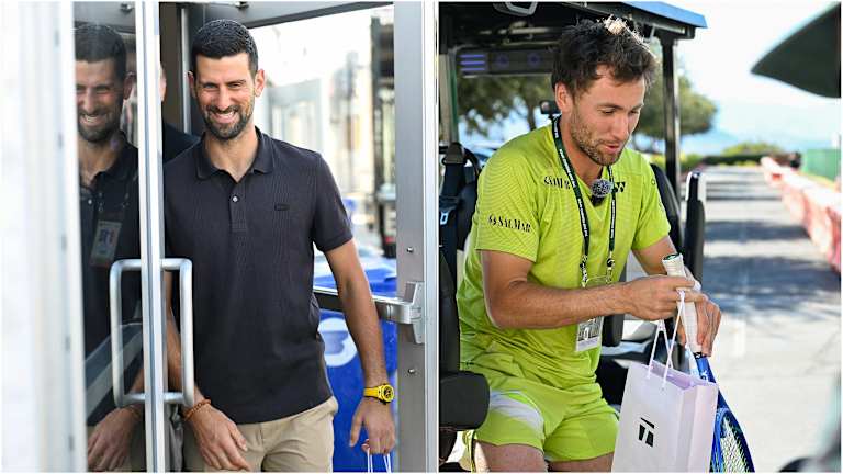 Tous ont passé un bon moment, comme le montrent Novak Djokovic et Casper Ruud à la sortie.