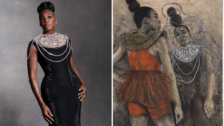 La robe Swarovski personnalisée portée par Vénus a été inspirée de son propre portrait de 2022.